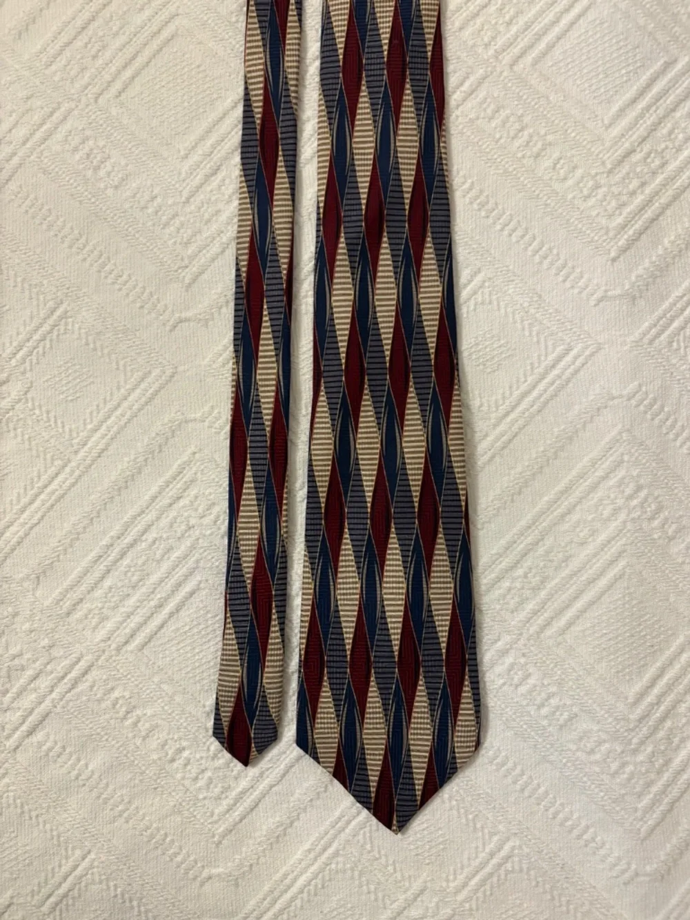 Vintage Barbara Blank New York 100% Silk Geometric Art Deco Necktie